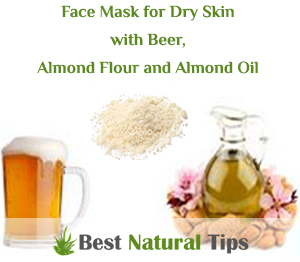 Homemade Face Mask for Dry Skin with Beer, Almond Flour and Almond Oil