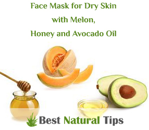 Homemade Face Mask for Dry Skin with Melon, Honey and Avocado Oil