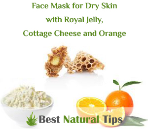 Homemade Face Mask for Dry Skin with Royal Jelly, Cottage Cheese and Orange