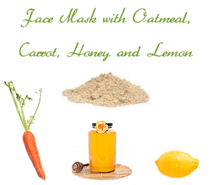 Homemade Face Mask for Oily Skin with Oatmeal, Carrot, Honey and Lemon