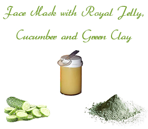 Homemade Face Mask for Oily Skin with Royal Jelly, Cucumber and Green Clay