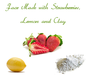 Homemade Face Mask for Oily Skin with Strawberry, Lemon and Clay